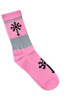 Reflective pink  logo socks