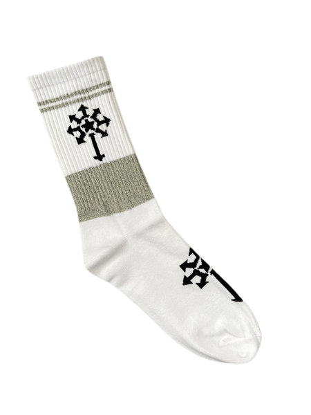 White reflective logo socks